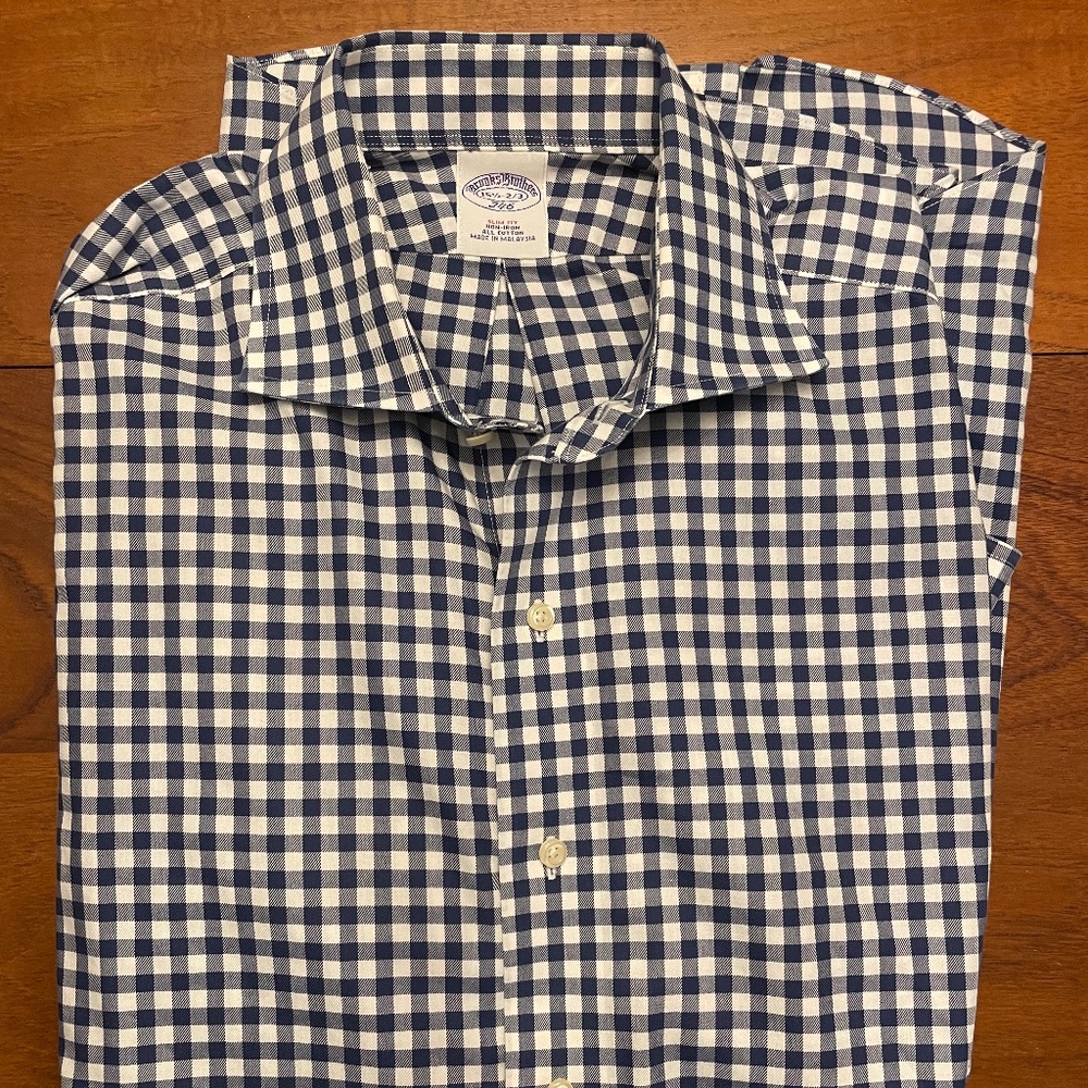 Brooks Brothers Blue/White Check Dress Shirt
